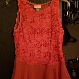 Coral peplum top